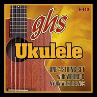 GHS Strings H-T10 Tenor Ukulele Strings, Black Nylon/Aluminum