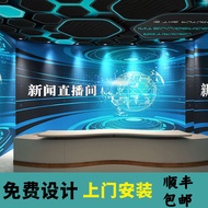 3d News Host Studio Wallpaper Live Stage Background Wall Curtain Eloquence Training Class Institutio