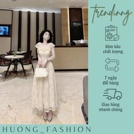 Miss Huong Fashion's long lace dress