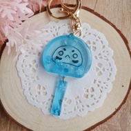 鑰匙圈吊飾 流沙 搖搖樂 日本開運 不倒翁 達摩 風鈴 招財 禮物藍