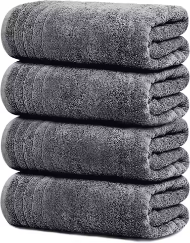 Pack of 4 Extra Large Bath 30 x 60 Inches, 100% Cotton, Larger & Lighter Weight, Quicker to Dry, Sup