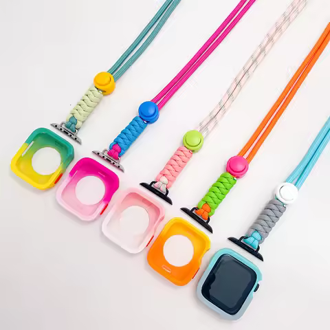 Case for apple watch Colourful braided lanyards Smartwatch accessories band 46mm strap Silicone Case