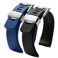 Fluorine Rubber Watchband for SEIKO Prospex Series SRPE99K1/SRP777J1 SRPC91J1/25J1 Curved interface 