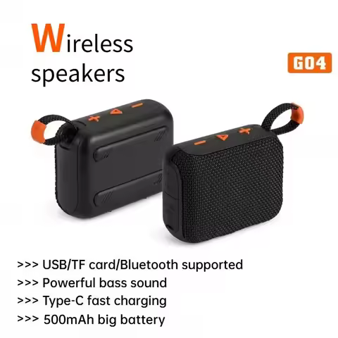 G04 Lanyard Bluetooth Speaker 2" Wireless Portable Mini 5W Powerful Music Box Subwoofer for Mobile P