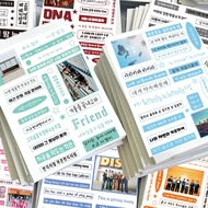 BTS Lyrics Stickers (8 Pieces) - K-Pop Fan Merch Decals for Luggage, Water Bottles & Sketchbooks
