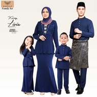 NOELLE Baju Raya Family Sedondon 2024 Baju Kurung Ibu Anak Baju Melayu Ayah Anak Baby Sedondon LIVIA - NAVY BLUE 02
