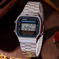 Casio casio casio Watch Retro Square Electronic Watch Silver Small Square Men Women Watch A168WA-1W