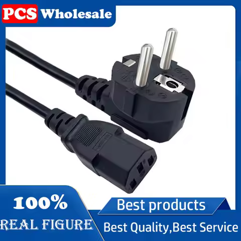 EU Power Cable Euro IEC C13 AC Power Extension Cord 1.2m 1.5m 1.8m 3*0.75mm For PC Computer Monitor 