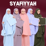 TELEKUNG SYAFIYYAH + MINI SEJADAH + SCRUNCHIE + BAG Ironless Telekung Travel Lembut Tidak Panas