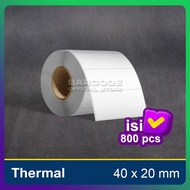 Thermal Label 40 x 20 mm Barcode Sticker 40x20 Thermal 1 Line contains 800 pcs Codeshop