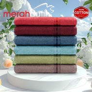 KATUN MERAH RED AND WHITE TOWEL 50x100cm/70x100cm 100% Cotton Material | Bath Towel | FAMILY TOWEL