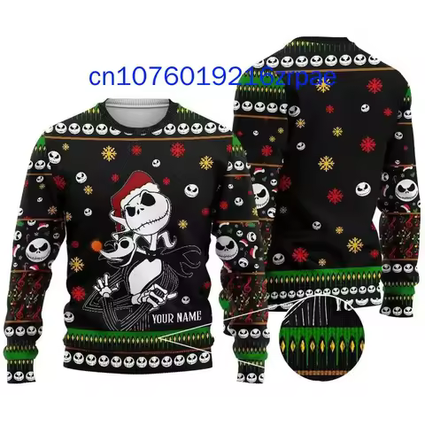 The Nightmare Before Christmas Jack Skellington Halloween Christmas 3D Sweater