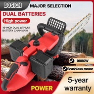 Rechargeable Cordless Chainsaw 16-inch Gergaji Bateri Dual-Drive Lithium Battery saw 42V High-Power 