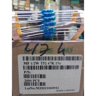 RESISTOR METAL FILM 1/2W 47K 1% 1/2 47K 5% TAIWAN.10 PIECES