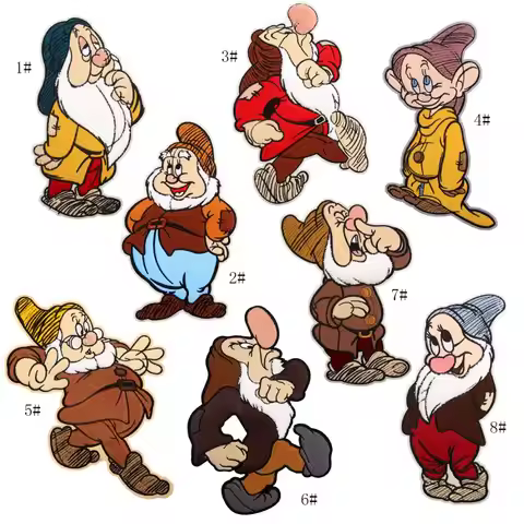 New Arrival Seven Dwarfs Embroidery Patches Applique Sew On Jeans Or Bags 1PC/Lot Sewing Supplies De