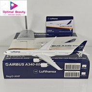 YY Wings 1: 400 Hennessa Airlines A340-600 D-AIHF D-AIHK Alloy Airplane Model