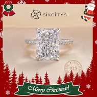 The Christmas  List Ring: S925 4CT D VVS1 Radiant Cut Moissanite Ring for Her-Forever Starts Now