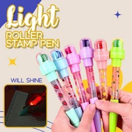 5 IN 1 Cute Seal Ballpoint Pen Children Toys Multi-function Bubble Ballpoint Pen Gift For Boys Girls Roller Stamp Pen With Light
