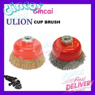 Cup Brush Brass Coated Steel Wire / Stainless Steel Wire (304) Crimped Wire Cup Brush 3" M10 x 1.5mm