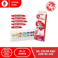 OIL PAINT | OIL COLOR K&C 12W KC-102 Set of 12 Colors 6 ML (1SET)