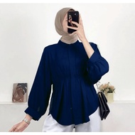 Tq88indonesia Casual Blouse ELEGAN & Trendy AIKO Ruffled Blouse/ Trendy Long Sleeve Blouse/