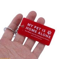 Best Emergency Contact Keychain Dog Cats is Home Alones Alerts Emergency Card Key with Emergency Con
