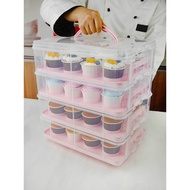 Paper Cupcake Packaging Box Portable Plastic Multi-Layer Storage Box Cupcake Packaging Box Dessert T