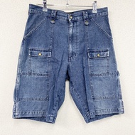 ALPHA INDUSTRIES Half Denim Pants/Jeans, Zip Fly, Indigo, Size M, Used