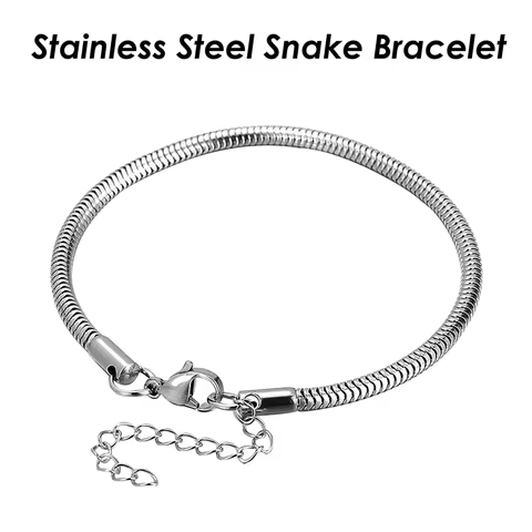 10 Pieces Snake Chain Bracelet Stainless Steel Bracelet Wholesale Snake Bracelet for Women or Men