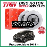 (100% TRW PART NO:DF8952)1PAIR 2 PCS DISC ROTOR FRONT SETS PERODUA MYVI D20 1.3/1.5 (2018>)