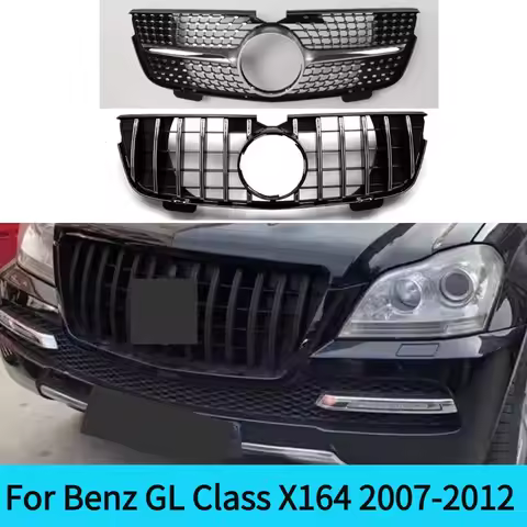 Front Upper Bumper Center Grille Radiator For Mercedes-Benz GL Class X164 2007-2012 GL320 GL350 GL45