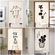 Cartoon Cat Room Door Curtain for Kitchen Bedroom Home Decor Feng Shui Curtain Velcro Tape Long Half Partition Curtain Self Adhesive