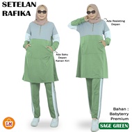 LPM 33770 Setelan Training Olahraga Senam Wanita Muslimah RAFIKA SET Babyterry Lengan Panjang Terbar