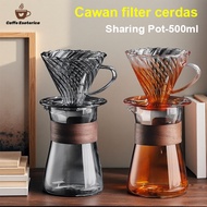 Coffee Filter Set With Hand - Tough Glass Funnel V60 400ml Coffee Kit Coffee v60 Dripper Set Coffee 