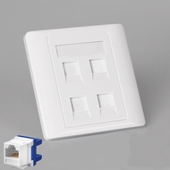 86 jenis RJ45 Cat6 soket rangkaian Panel RJ45 Jack Keystone Pc Wall Face Plate Faceplate Toolless un