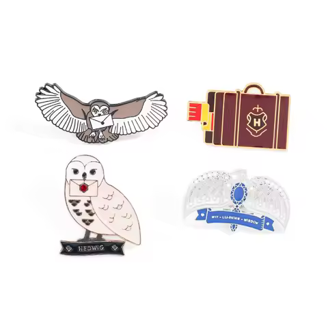 1 Set Cute Cartoon Creative Owl Alloy Brooch Luggage Design Metal Badge Magic Academy Pin Accessorie