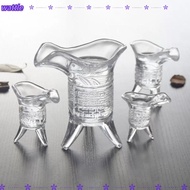 WATTLE Crystal Glass Cup, Tripod Base Chinese Wine Chinese Emperor Cup, Retro Ancient Whiskey Shot G