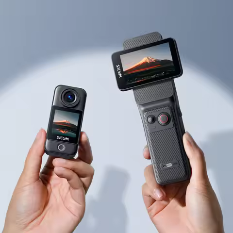 C400 with soft HD Screen protector,SJCAM Portable 4K Handheld Camera,long battery with rotating Scre