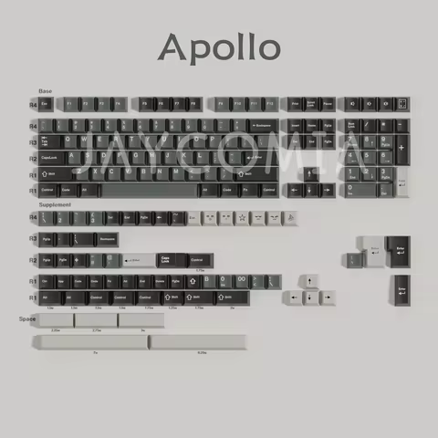 GMK Apollo Keycaps PBT Material Cherry Profile ISO Ansi 7u Alice Layout Double Shot Big Set Key Caps