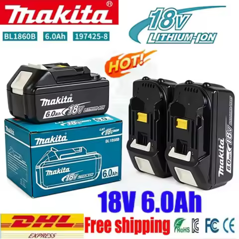 100% New Makita 6Ah for 18V Makita DTW700 DAS180 DHP487 DTD173 DHG181Z Electric Scissors Replacement