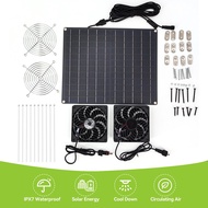 15W 12V Solar Panel Exhaust Fans IP65 Waterproof Solar Panel Kit with Dual Fan Solar Access Fan Kit 