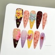 Phụ nữ Long Press on Nails Kit Dopamine Goth Bấm vào móng tay cho DIY Thiết kế móng tay nghệ thuật S