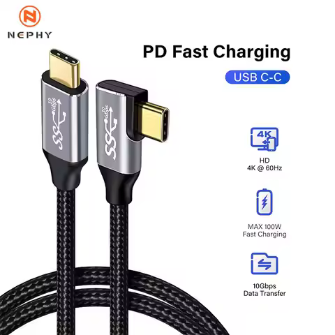 USB Type C to USB C 3.1 Gen2 10Gbps Cable PD 100W 5A QC4.0 3.0 Fast Charging Cable For MacBook 4k 60