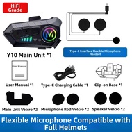 Integrated Bluetooth Motorcycle Helmet Earphones Y10 Intercom Long Battery Life Waterproof 3D Full F
