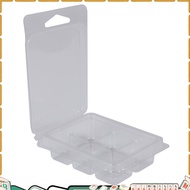 100 Packs Wax Melt Clamshells Molds Square, 6 Cavity Clear Plastic Cube Tray for Candle-Making & Soa