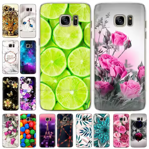 Cartoon Silicone Case For Samsung Galaxy S7 Cases Cover Flower Soft TPU Phone Case For Samsung S7 ed