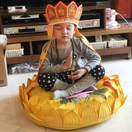 Chinese-style embroidered lotus cushion, meditation cushion, yoga mat, circular washable cushion for
