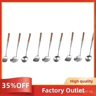 【In stock】3X Wok Spatula and Ladle,Skimmer Ladle Tool Set, 17Inches Spatula for Wok, 304 Stainless Steel Wok Spatula Factory Outlet FZBQ