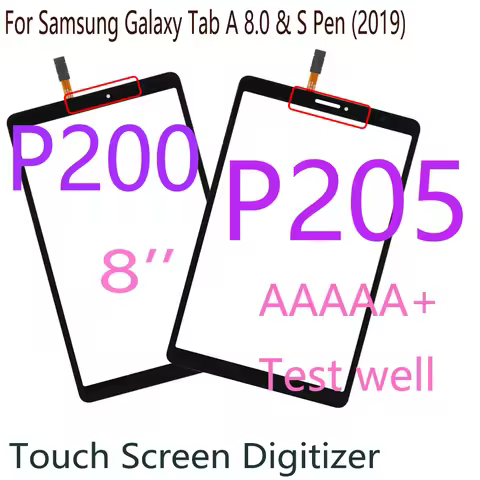 For Samsung Galaxy Tab A 8.0 & S Pen (2019) P200 P205 Touch Screen Panel Digitizer Sensor LCD Front 