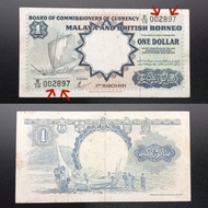 B19/002897 LowerNumbers 40%New 1959 Malaya and British Borneo Ships 1Dollar (CollectiblesOnly)